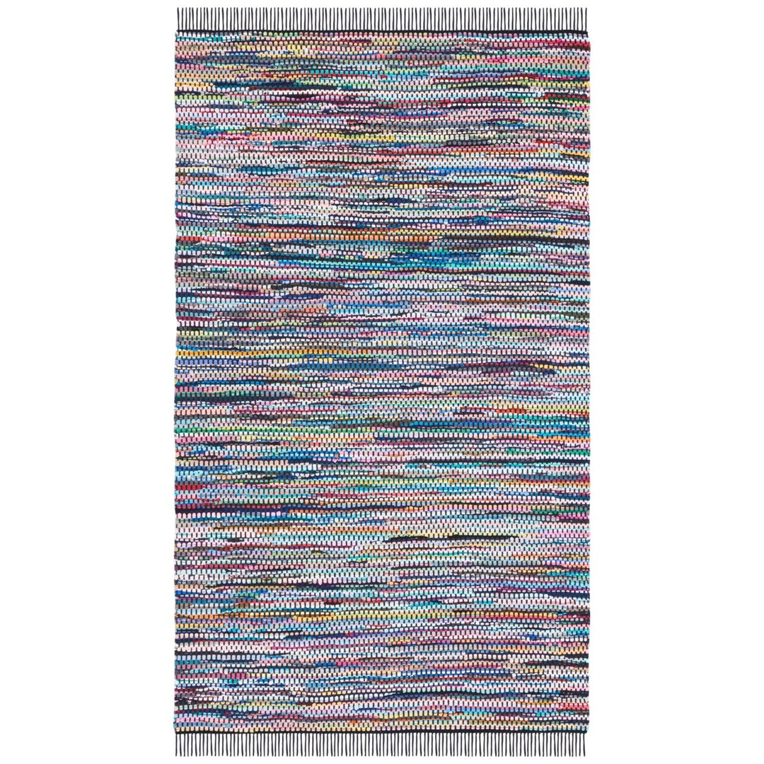 SAFAVIEH Montauk MTK251Z Handwoven Black / Pink Rug Image 1