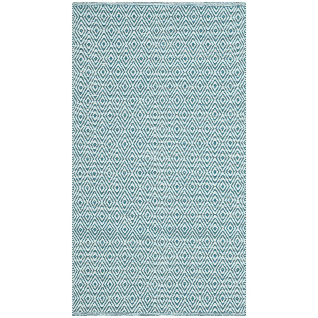 SAFAVIEH Montauk MTK515B Handwoven Ivory / Turquoise Rug Image 1