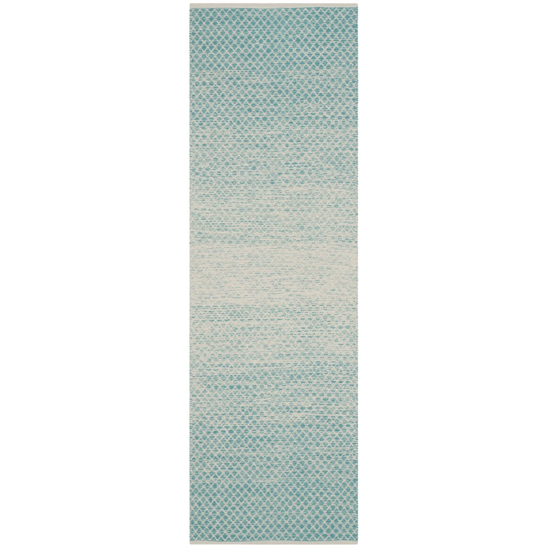 SAFAVIEH Montauk MTK601E Handwoven Turquoise / Ivory Rug Image 2