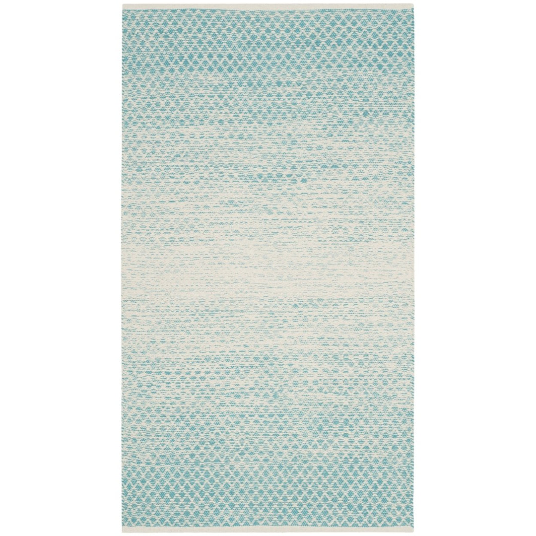 SAFAVIEH Montauk MTK601E Handwoven Turquoise / Ivory Rug Image 1