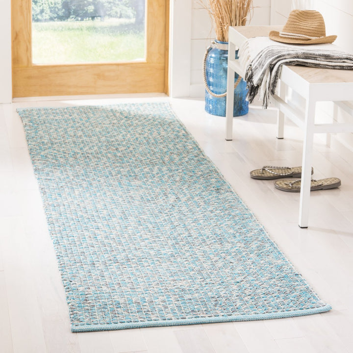 SAFAVIEH Montauk MTK602E Handwoven Turquoise / Multi Rug Image 3