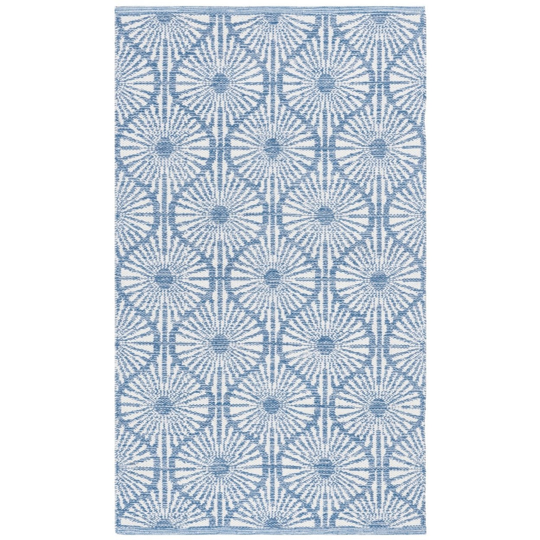 SAFAVIEH Montauk MTK606B Handwoven Blue / Ivory Rug Image 1