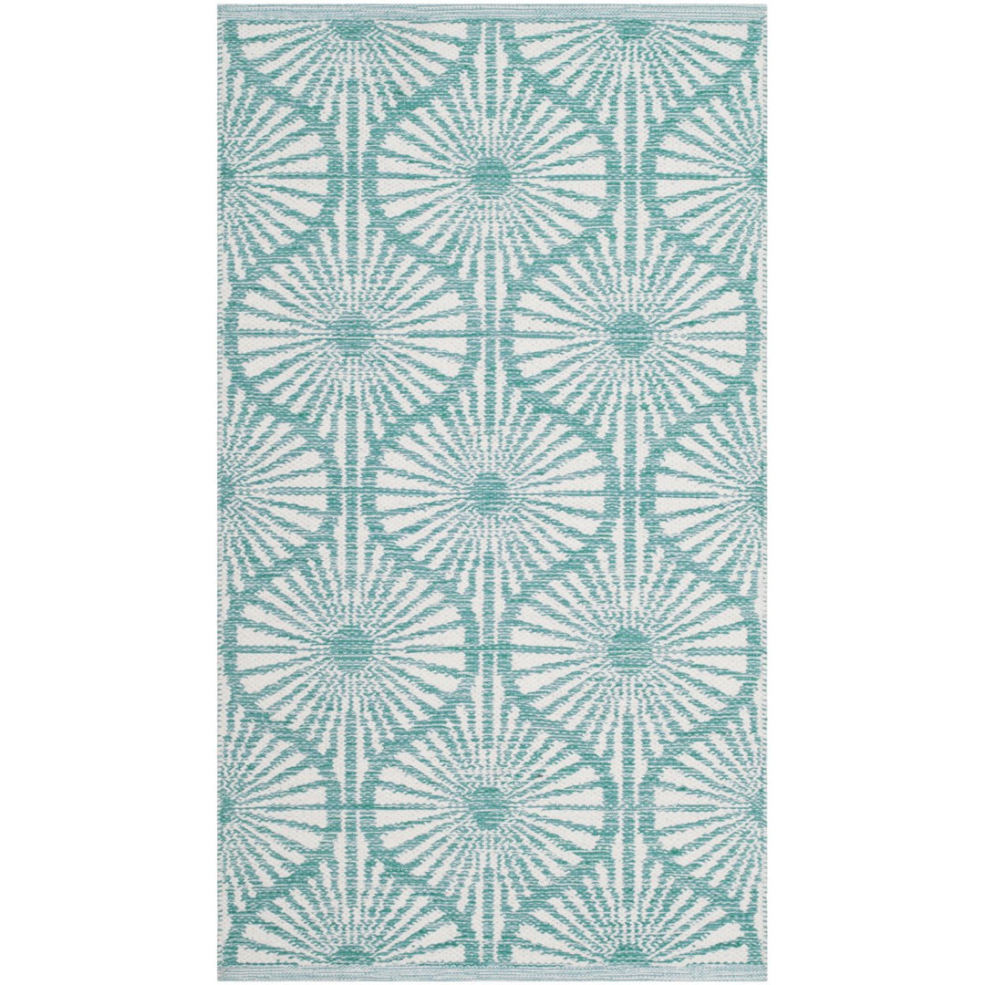 SAFAVIEH Montauk MTK606H Handwoven Aqua / Ivory Rug Image 2