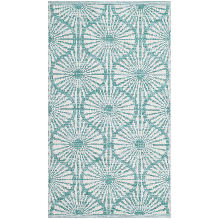 SAFAVIEH Montauk MTK606H Handwoven Aqua / Ivory Rug Image 2