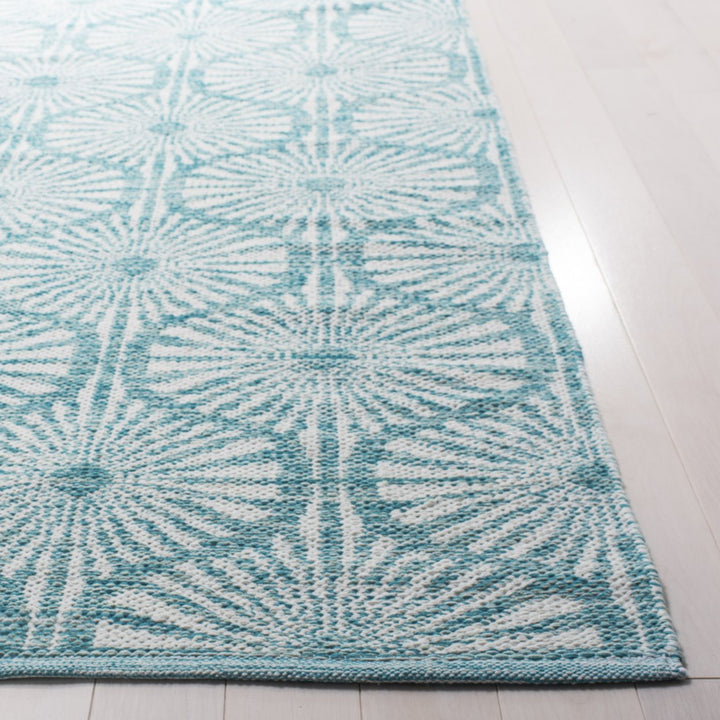 SAFAVIEH Montauk MTK606H Handwoven Aqua / Ivory Rug Image 3