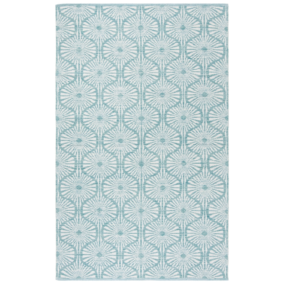 SAFAVIEH Montauk MTK606H Handwoven Aqua / Ivory Rug Image 4