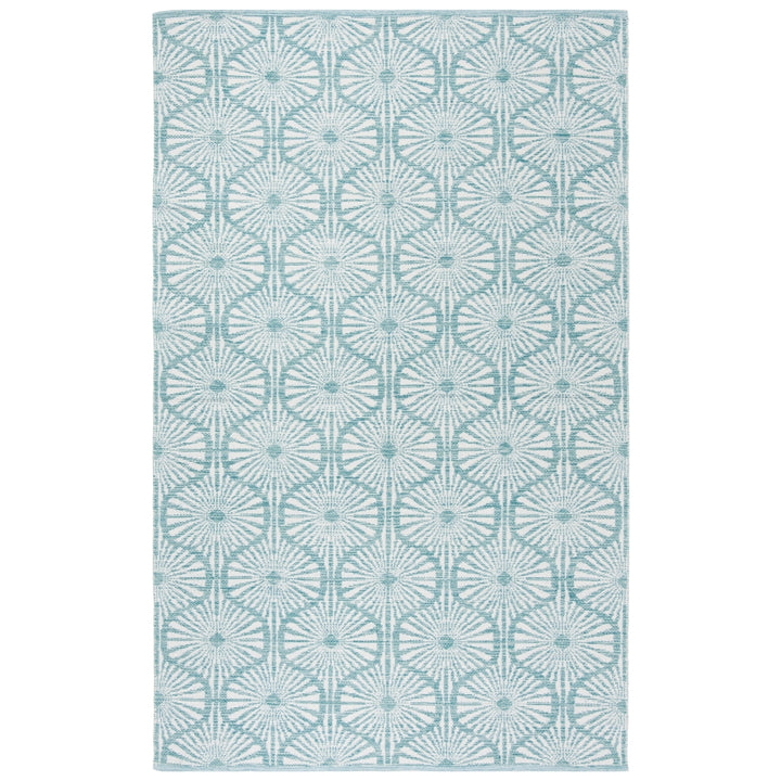 SAFAVIEH Montauk MTK606H Handwoven Aqua / Ivory Rug Image 4