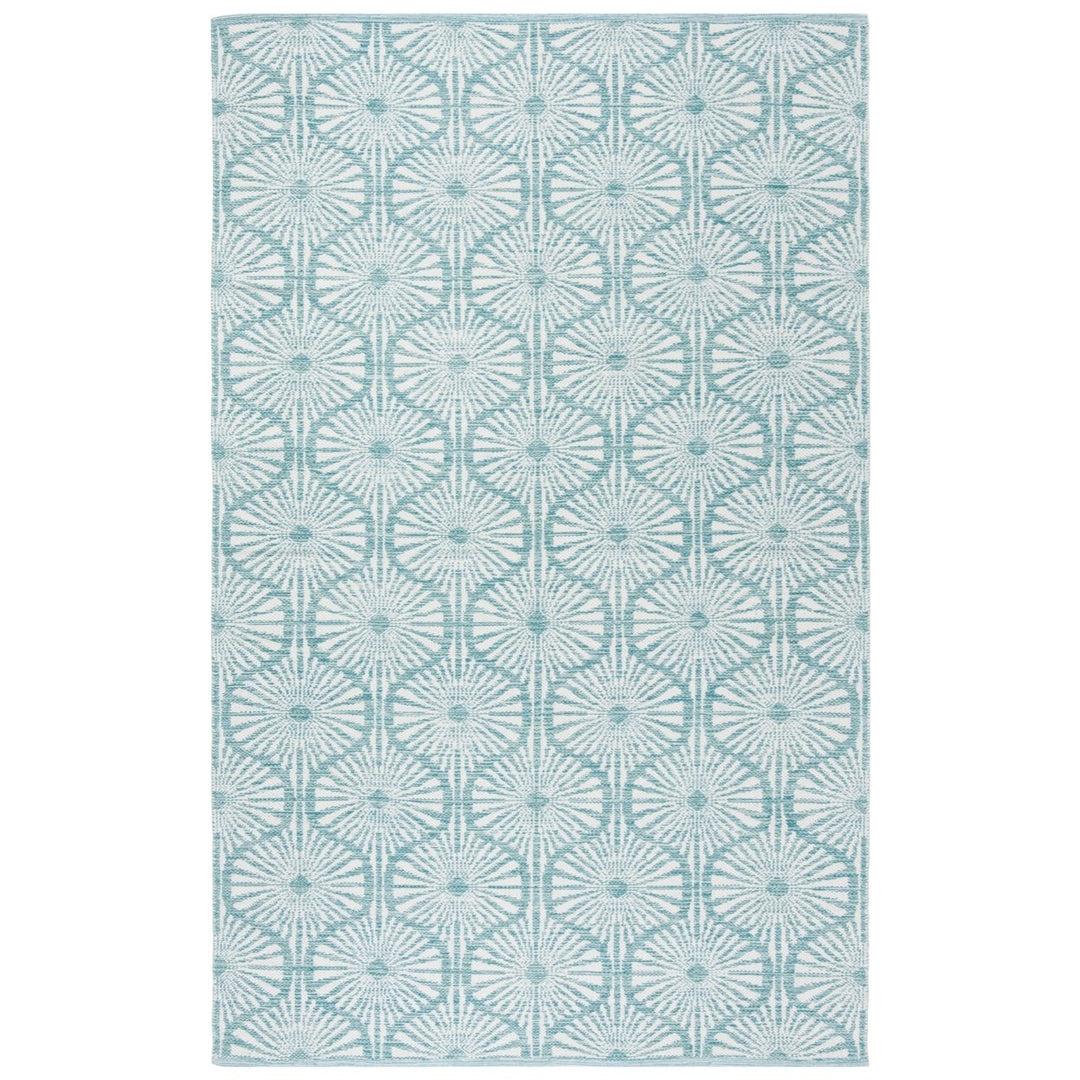 SAFAVIEH Montauk MTK606H Handwoven Aqua / Ivory Rug Image 1