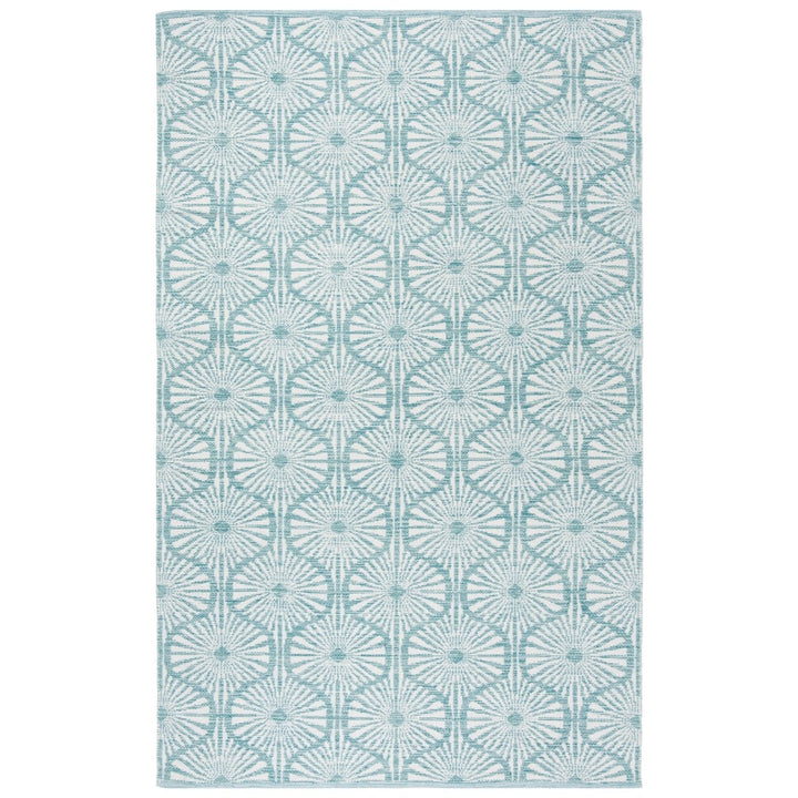 SAFAVIEH Montauk MTK606H Handwoven Aqua / Ivory Rug Image 1