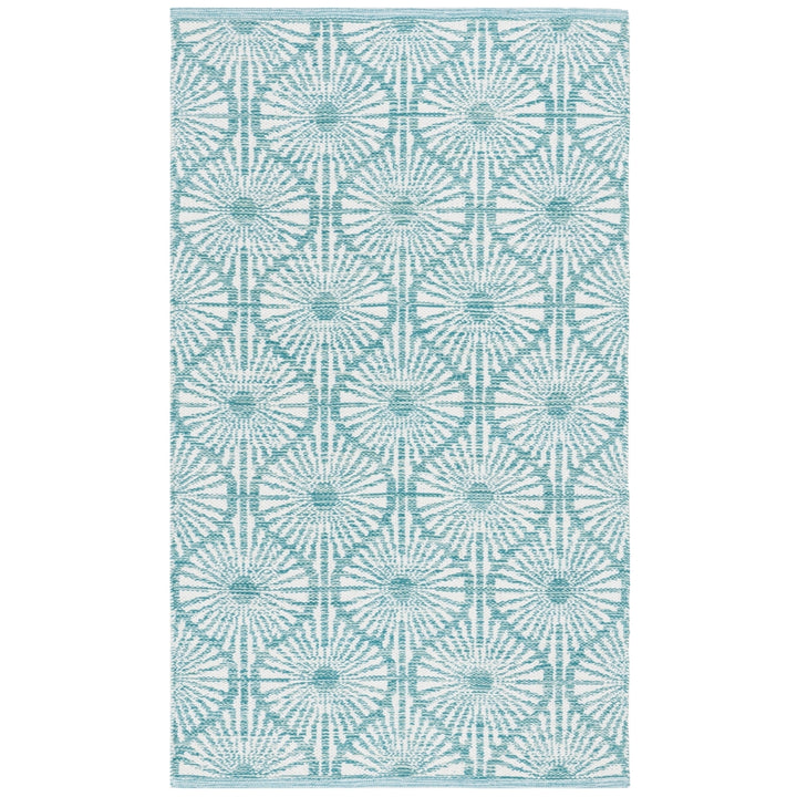 SAFAVIEH Montauk MTK606H Handwoven Aqua / Ivory Rug Image 5