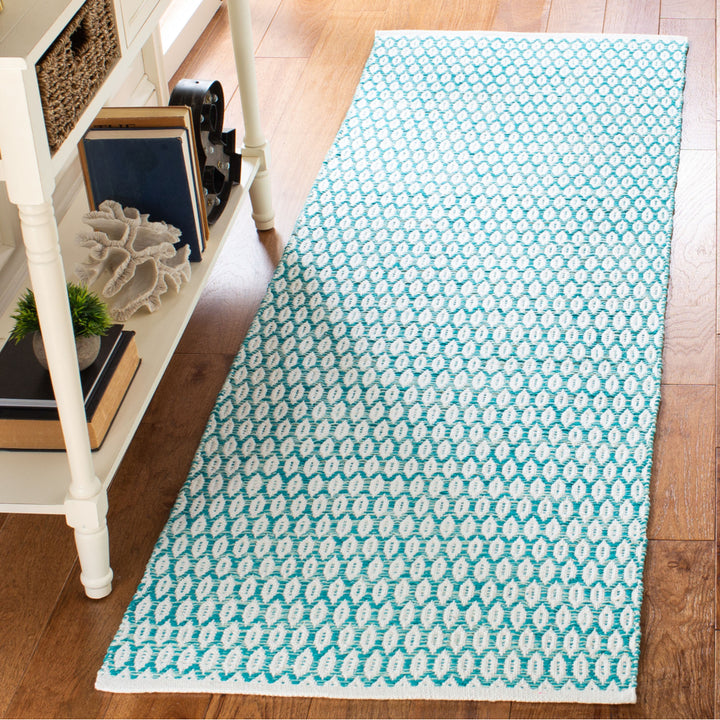 SAFAVIEH Montauk MTK608H Handwoven Aqua / Ivory Rug Image 2