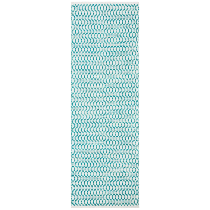 SAFAVIEH Montauk MTK608H Handwoven Aqua / Ivory Rug Image 3