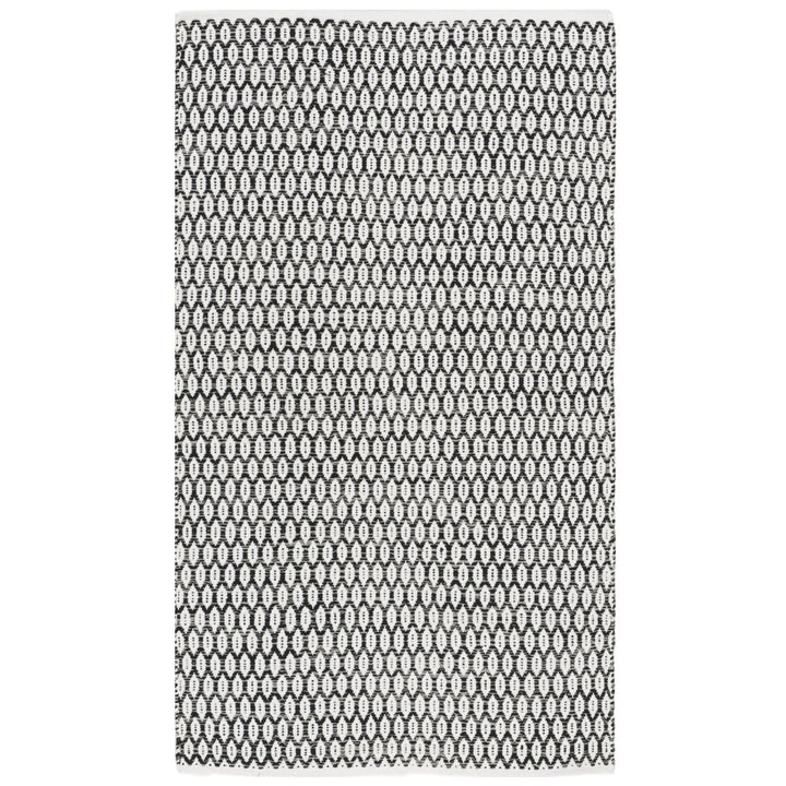 SAFAVIEH Montauk MTK608A Handwoven Black / Ivory Rug Image 1