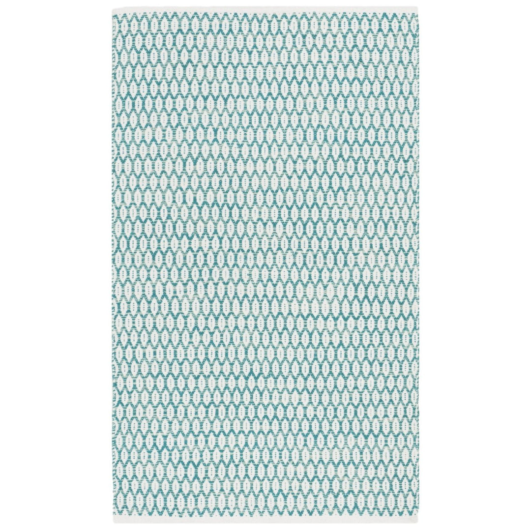 SAFAVIEH Montauk MTK608H Handwoven Aqua / Ivory Rug Image 1