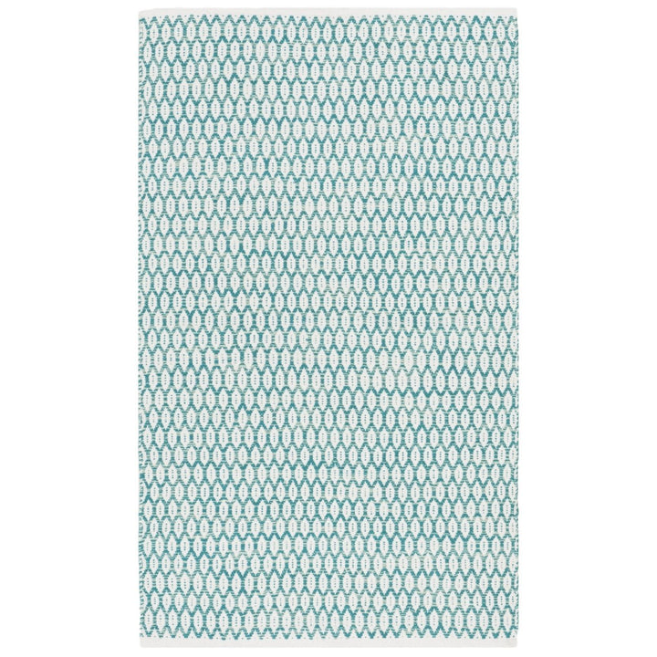 SAFAVIEH Montauk MTK608H Handwoven Aqua / Ivory Rug Image 1