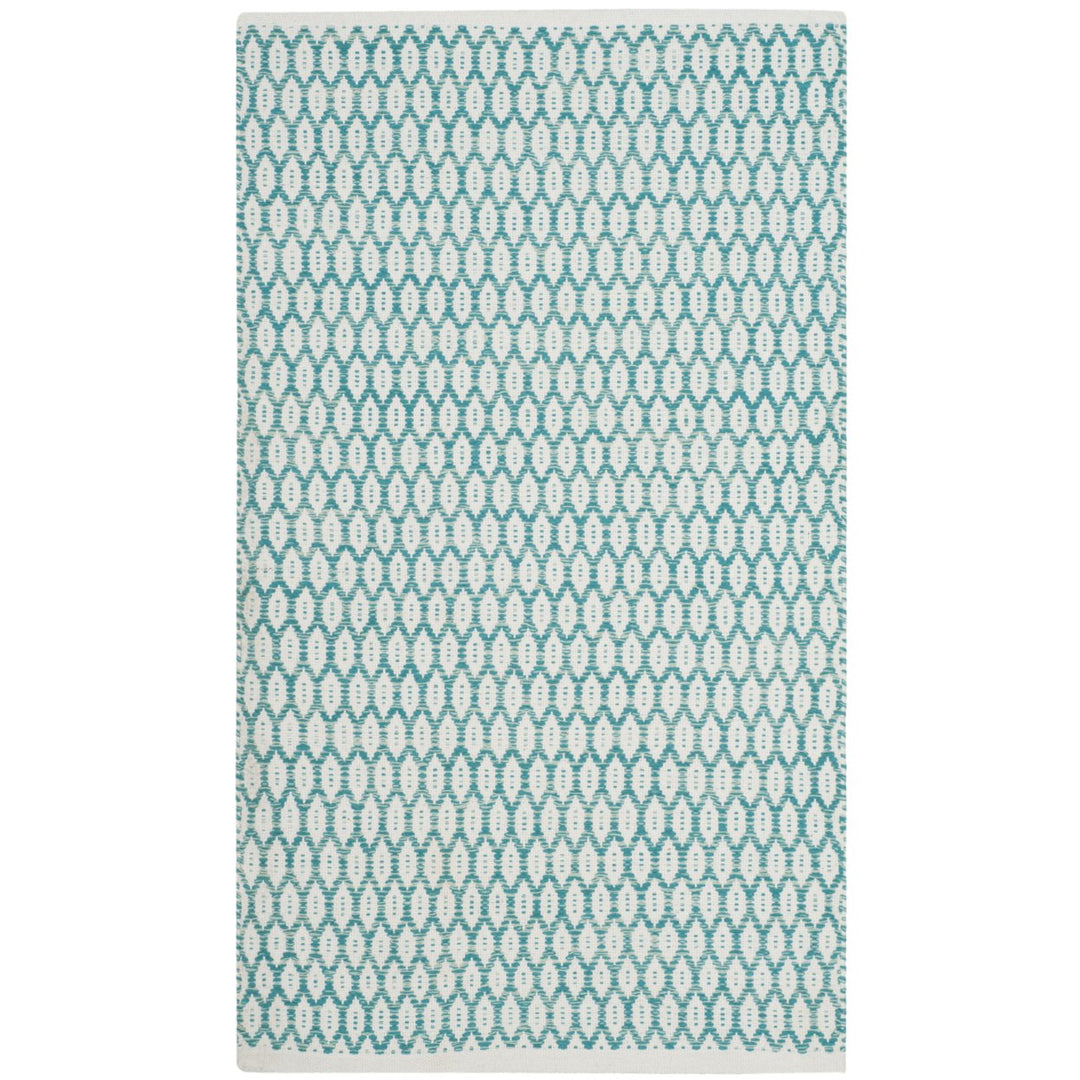 SAFAVIEH Montauk MTK608H Handwoven Aqua / Ivory Rug Image 1