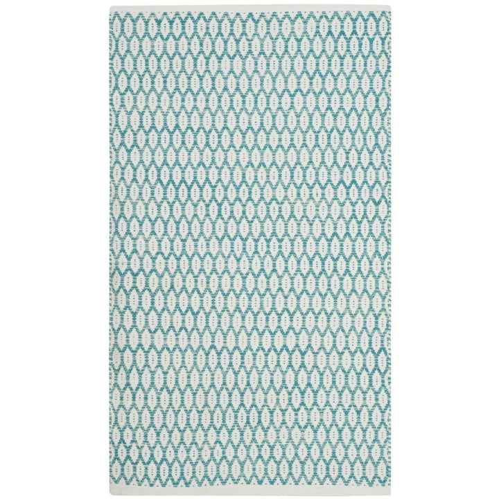 SAFAVIEH Montauk MTK608H Handwoven Aqua / Ivory Rug Image 1