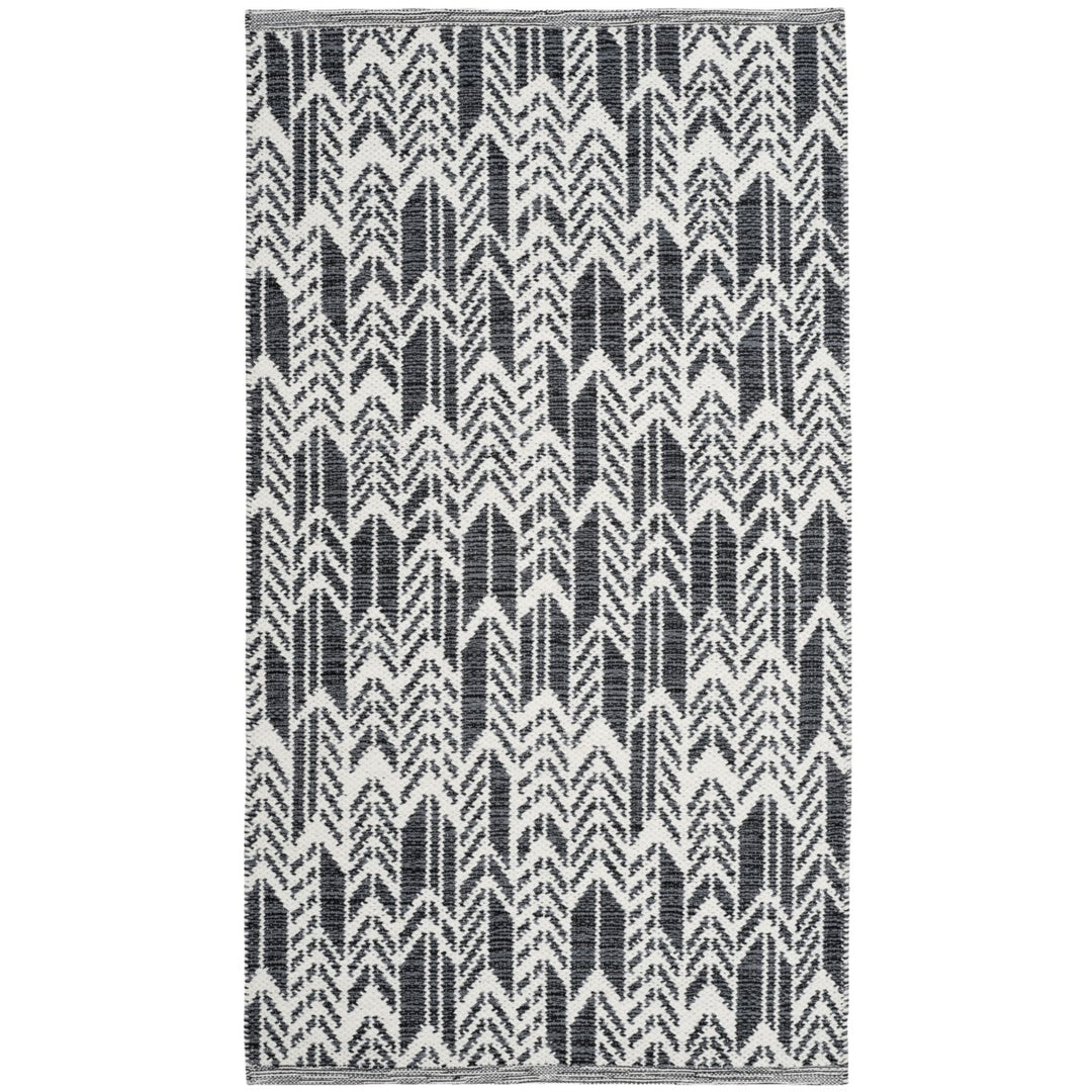 SAFAVIEH Montauk MTK609A Handwoven Black / Ivory Rug Image 1