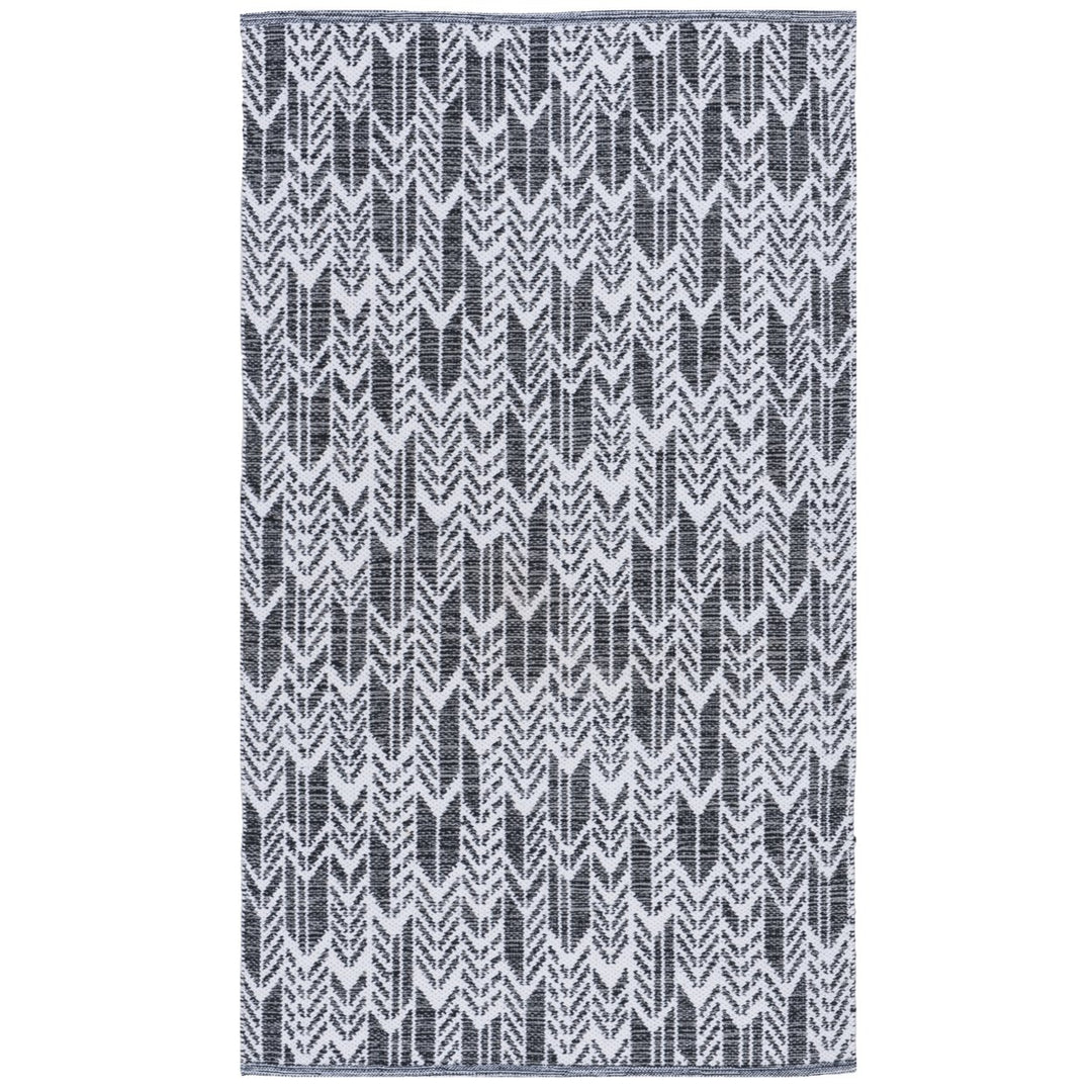 SAFAVIEH Montauk MTK609A Handwoven Black / Ivory Rug Image 1