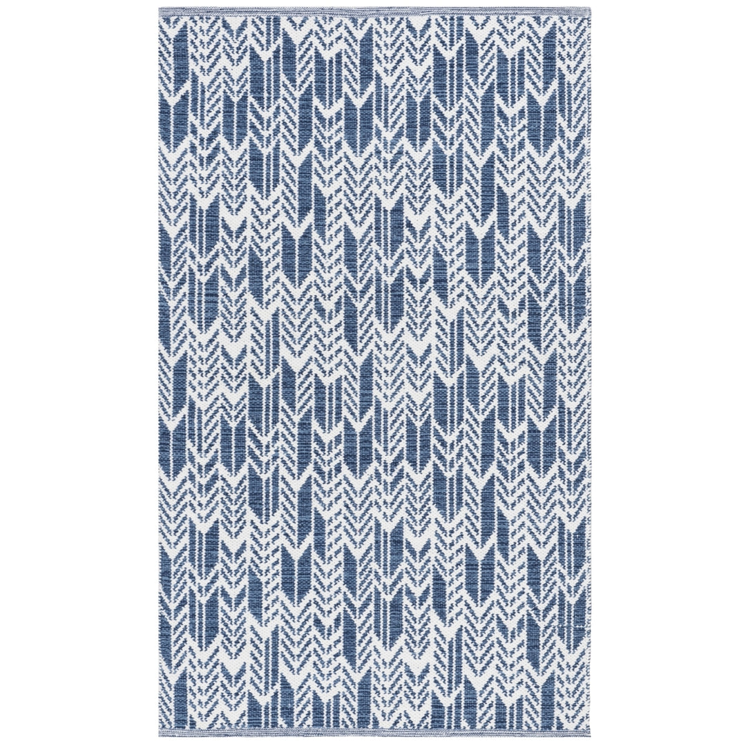 SAFAVIEH Montauk MTK609C Handwoven Navy / Ivory Rug Image 1