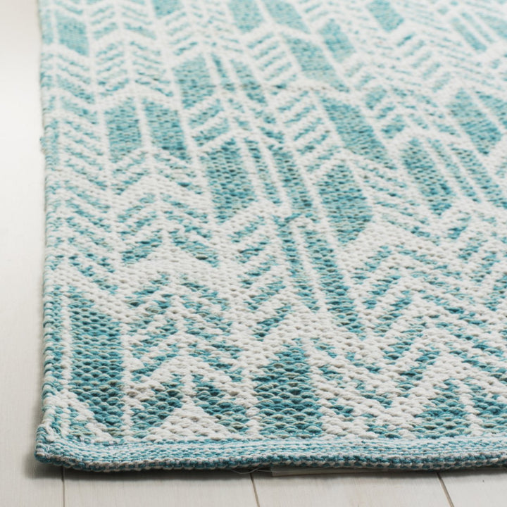 SAFAVIEH Montauk MTK609H Handwoven Aqua / Ivory Rug Image 3