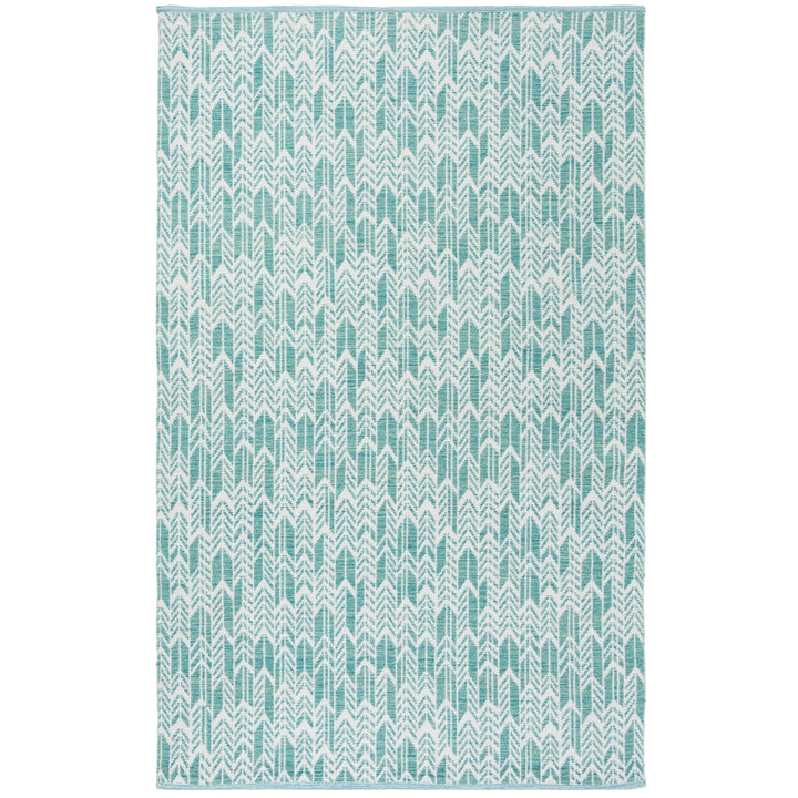 SAFAVIEH Montauk MTK609H Handwoven Aqua / Ivory Rug Image 4