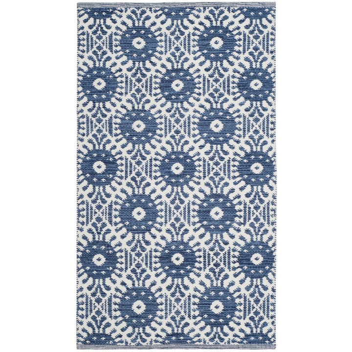 SAFAVIEH Montauk MTK612C Handwoven Navy / Ivory Rug Image 2