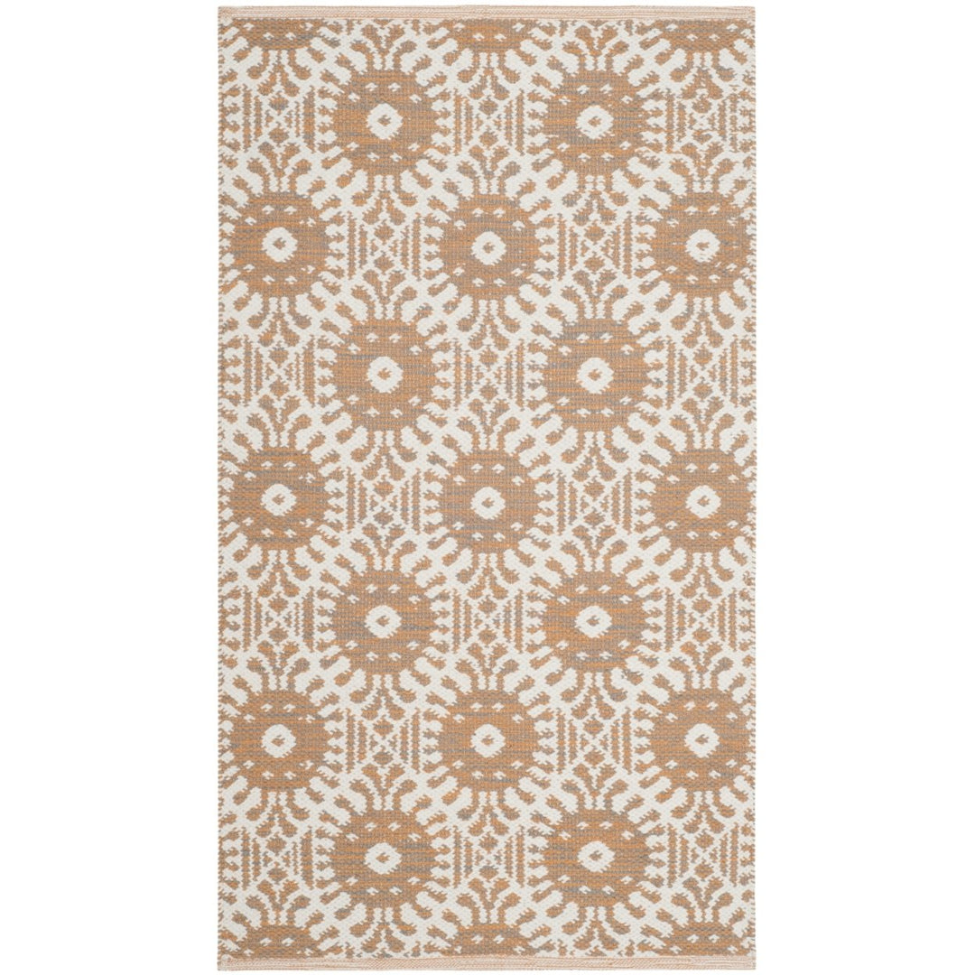 SAFAVIEH Montauk MTK612D Handwoven Orange / Ivory Rug Image 5