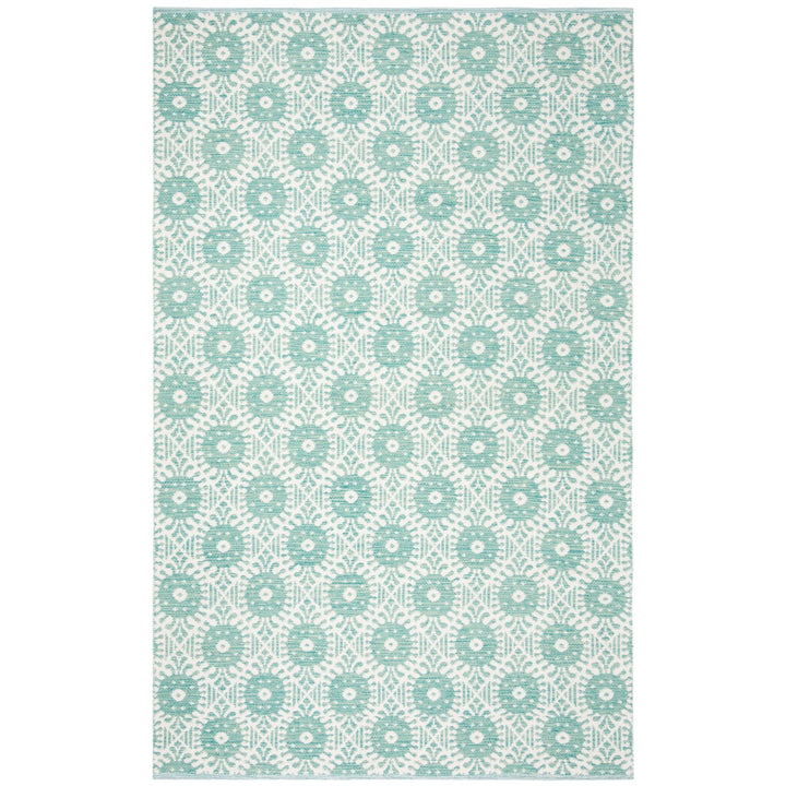 SAFAVIEH Montauk MTK612H Handwoven Aqua / Ivory Rug Image 1