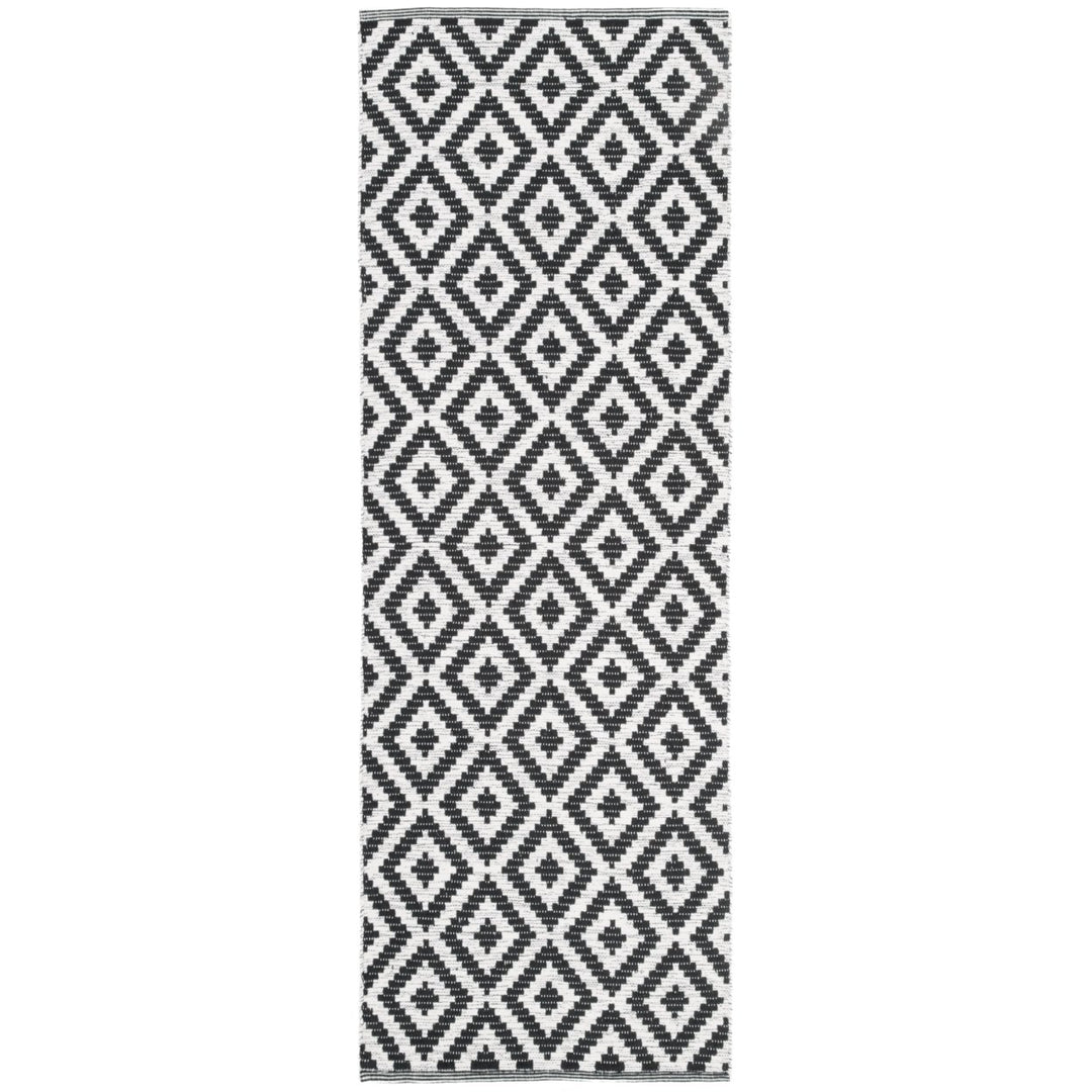 SAFAVIEH Montauk MTK613A Handwoven Black / Ivory Rug Image 1