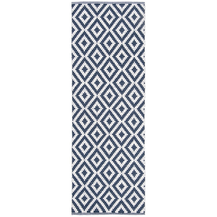 SAFAVIEH Montauk MTK613C Handwoven Navy / Ivory Rug Image 1