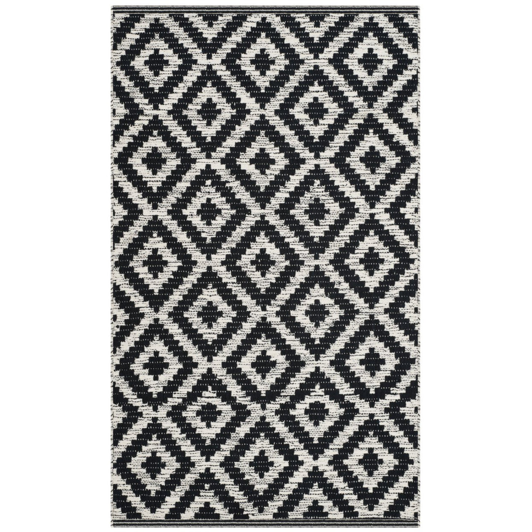 SAFAVIEH Montauk MTK613A Handwoven Black / Ivory Rug Image 5