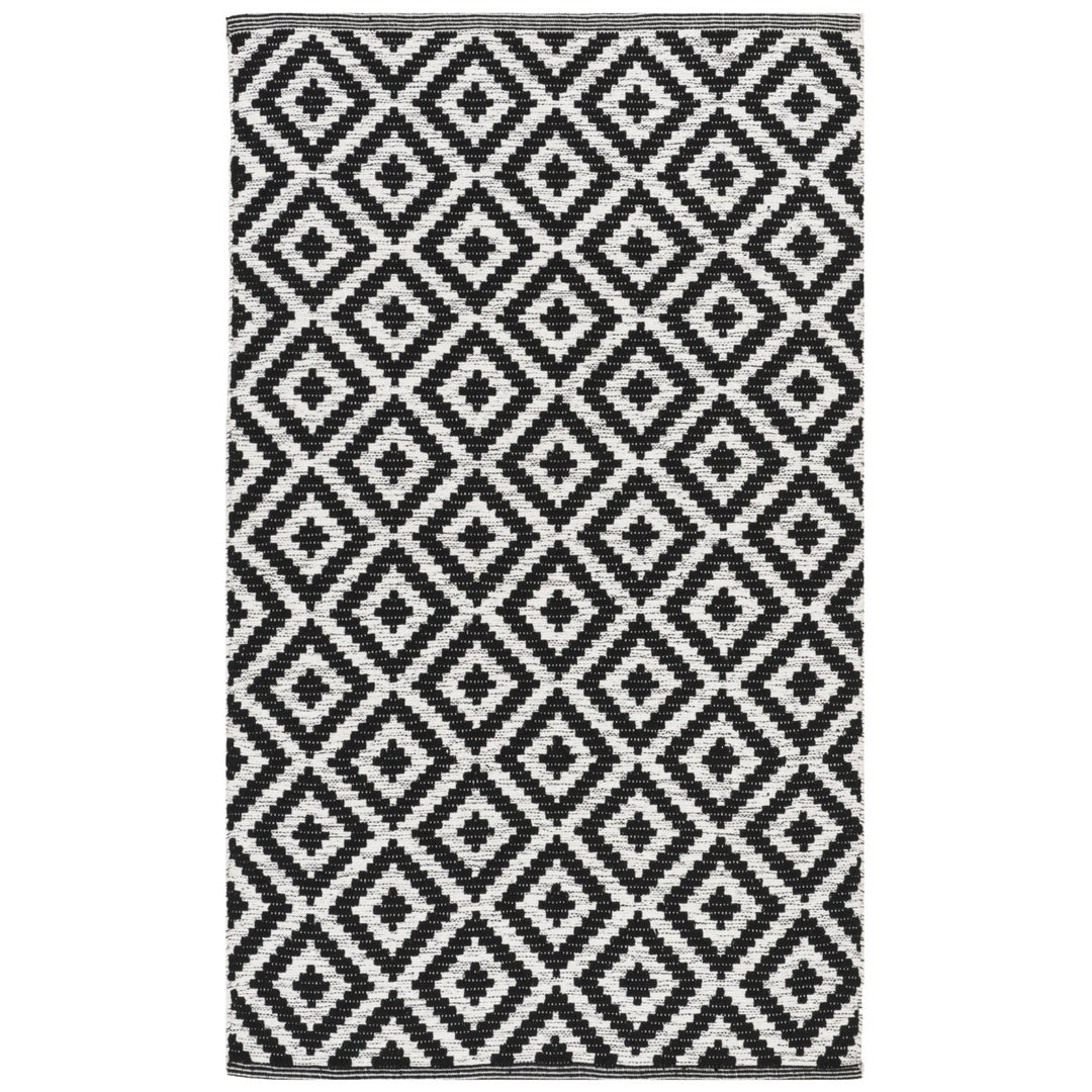 SAFAVIEH Montauk MTK613A Handwoven Black / Ivory Rug Image 1