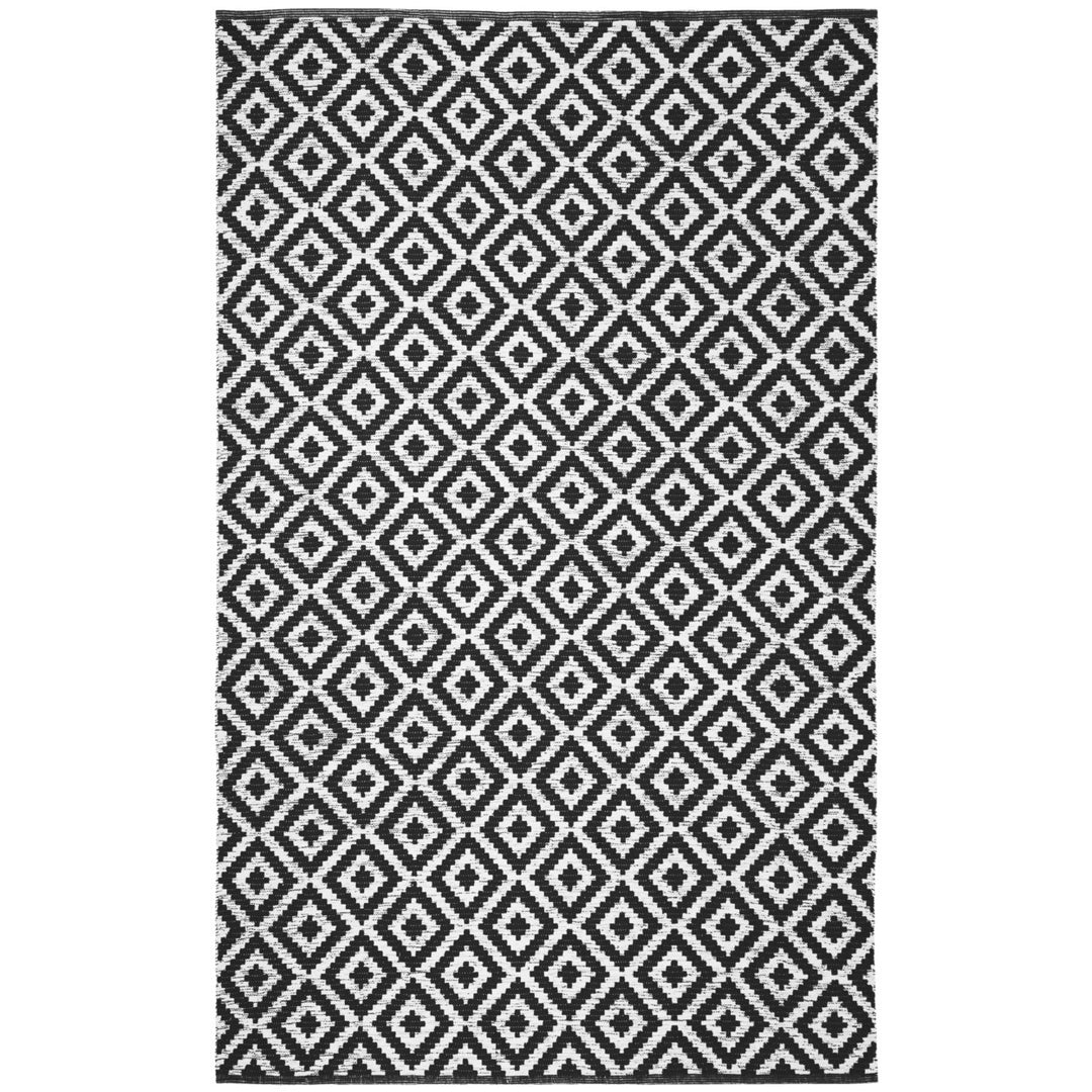 SAFAVIEH Montauk MTK613A Handwoven Black / Ivory Rug Image 1