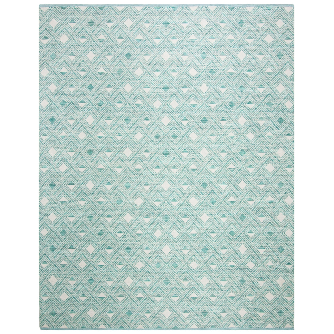 SAFAVIEH Montauk MTK614H Handwoven Aqua / Ivory Rug Image 1