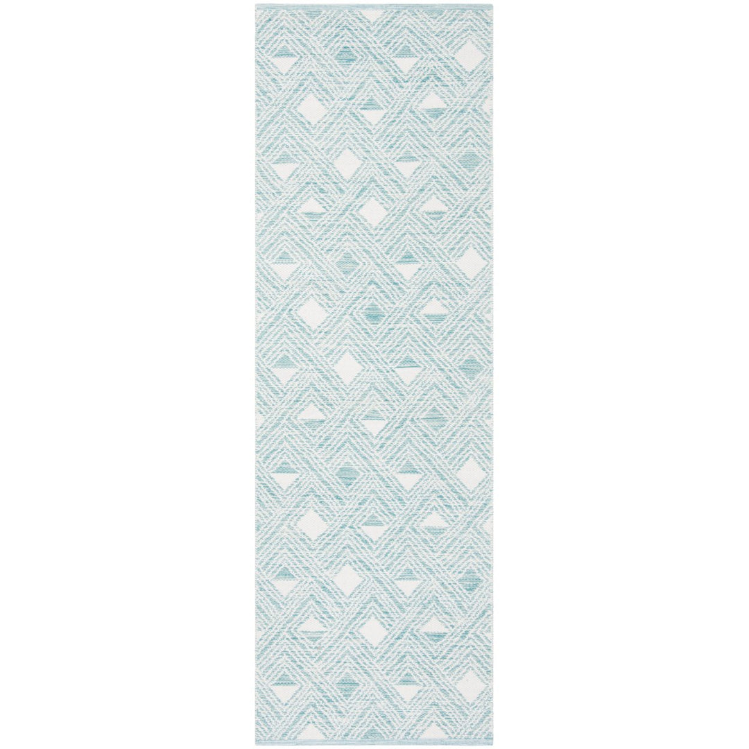 SAFAVIEH Montauk MTK614H Handwoven Aqua / Ivory Rug Image 1