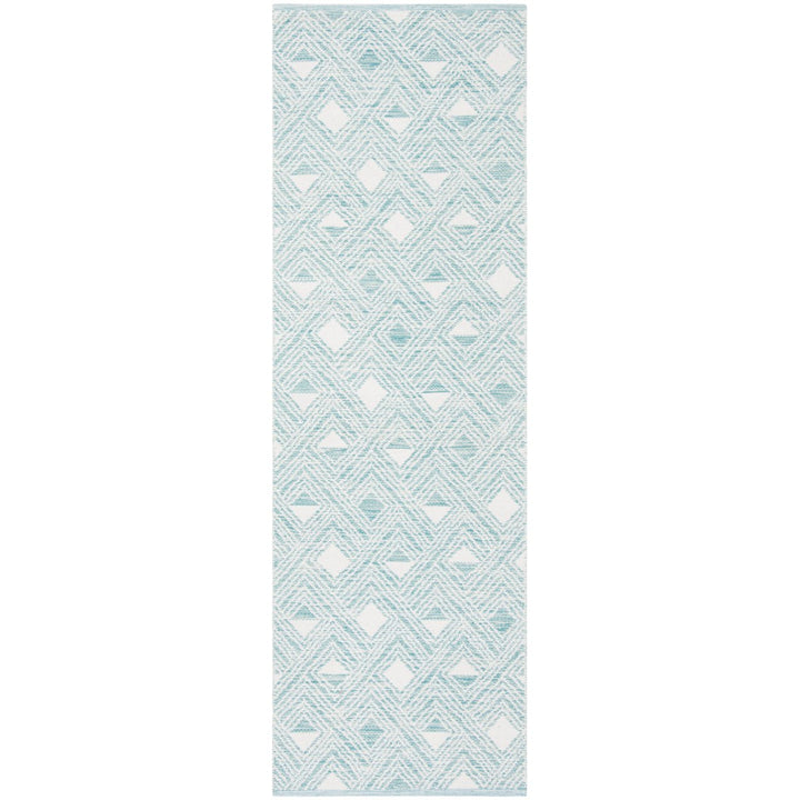 SAFAVIEH Montauk MTK614H Handwoven Aqua / Ivory Rug Image 1