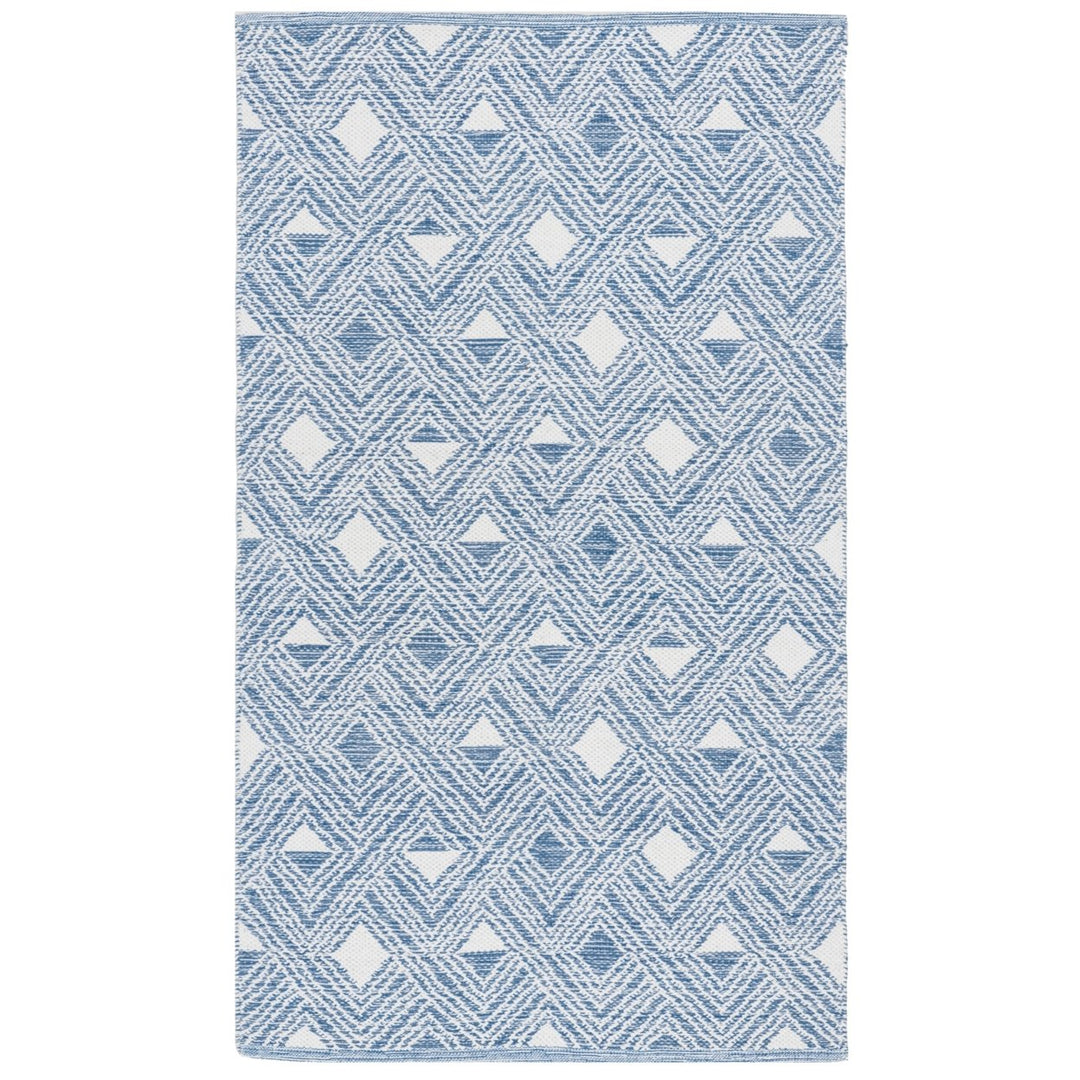 SAFAVIEH Montauk MTK614B Handwoven Blue / Ivory Rug Image 1