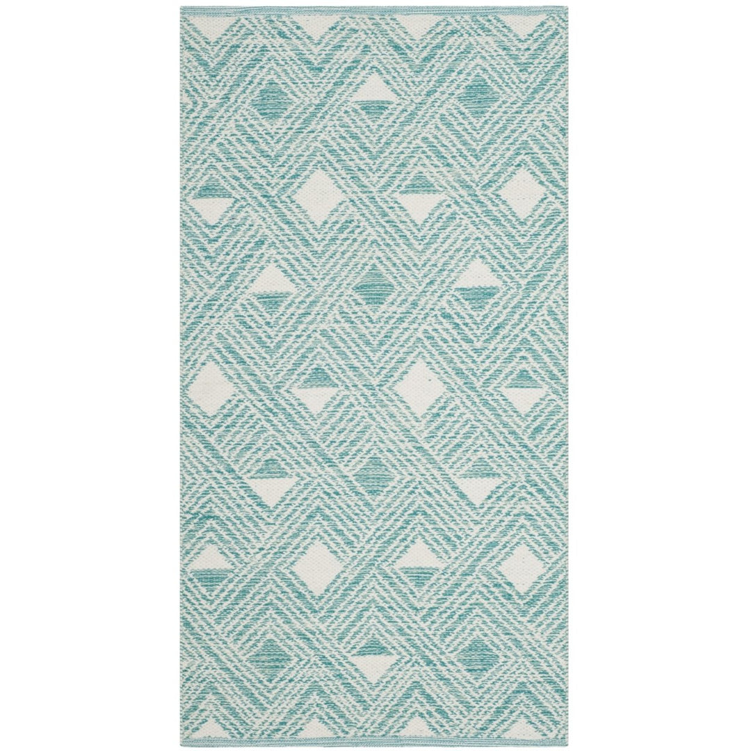 SAFAVIEH Montauk MTK614H Handwoven Aqua / Ivory Rug Image 5