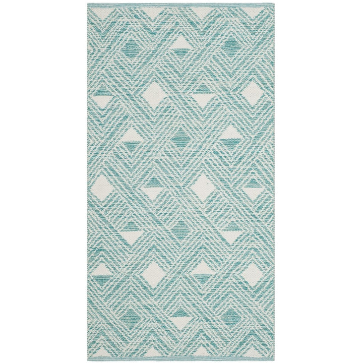 SAFAVIEH Montauk MTK614H Handwoven Aqua / Ivory Rug Image 5