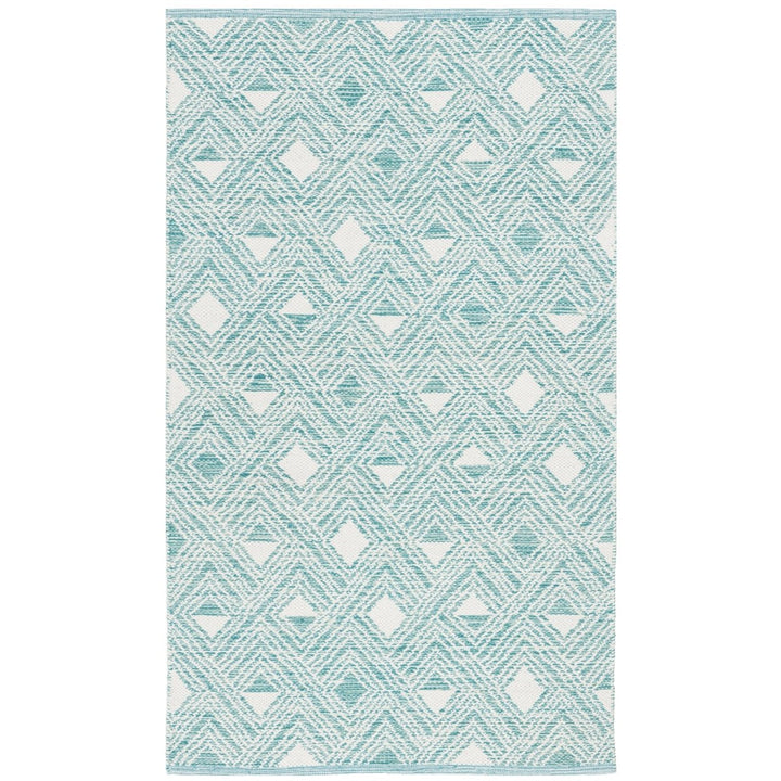 SAFAVIEH Montauk MTK614H Handwoven Aqua / Ivory Rug Image 1