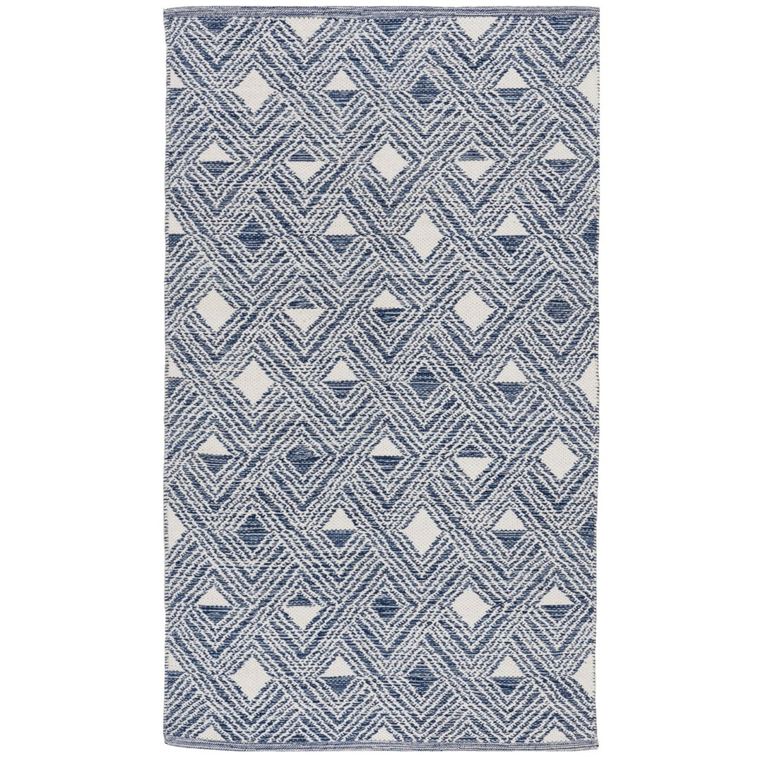 SAFAVIEH Montauk MTK614C Handwoven Navy / Ivory Rug Image 1