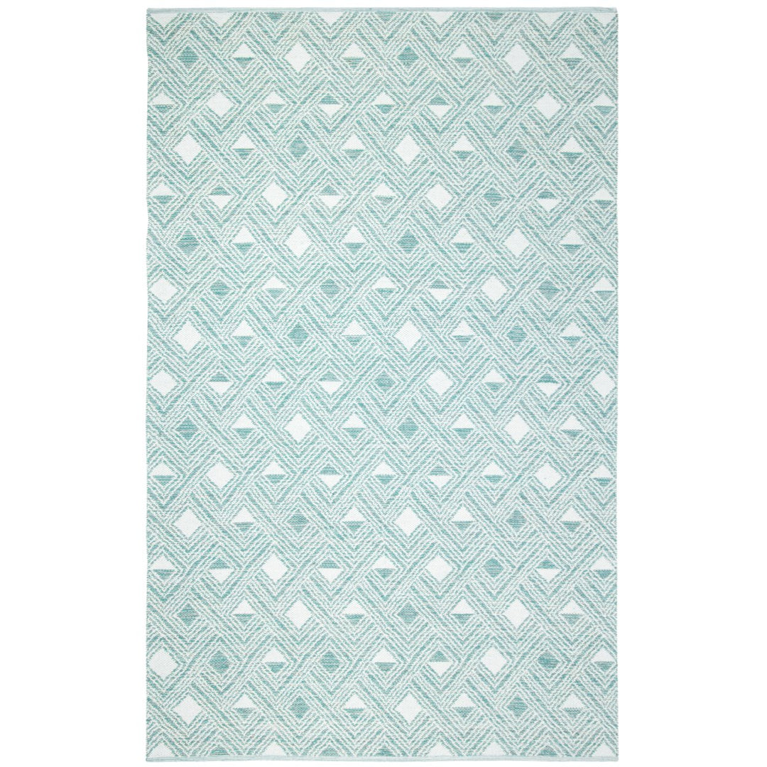 SAFAVIEH Montauk MTK614H Handwoven Aqua / Ivory Rug Image 1