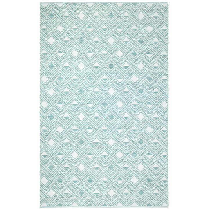 SAFAVIEH Montauk MTK614H Handwoven Aqua / Ivory Rug Image 1