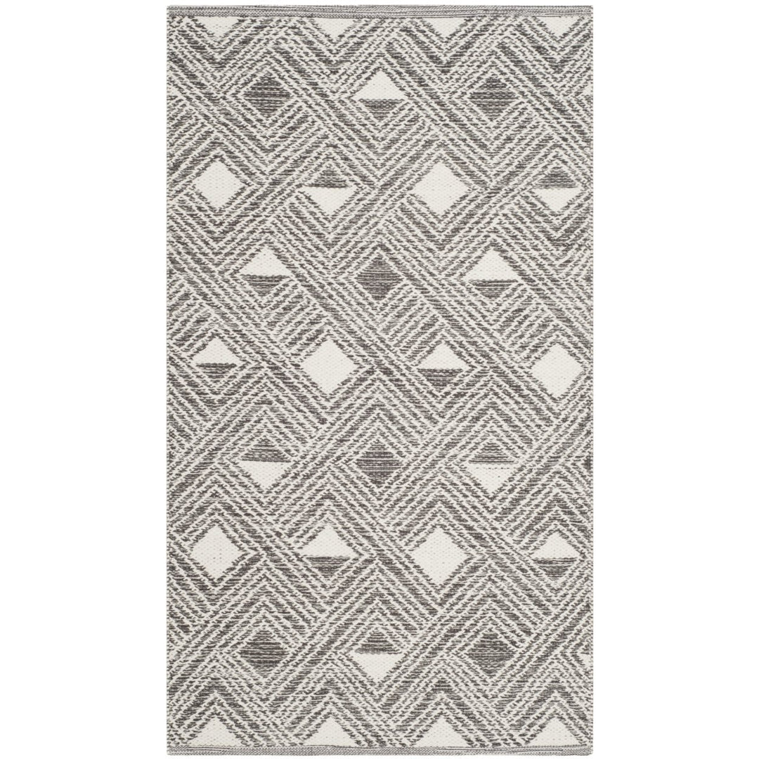 SAFAVIEH Montauk MTK614J Handwoven Charcoal / Ivory Rug Image 1