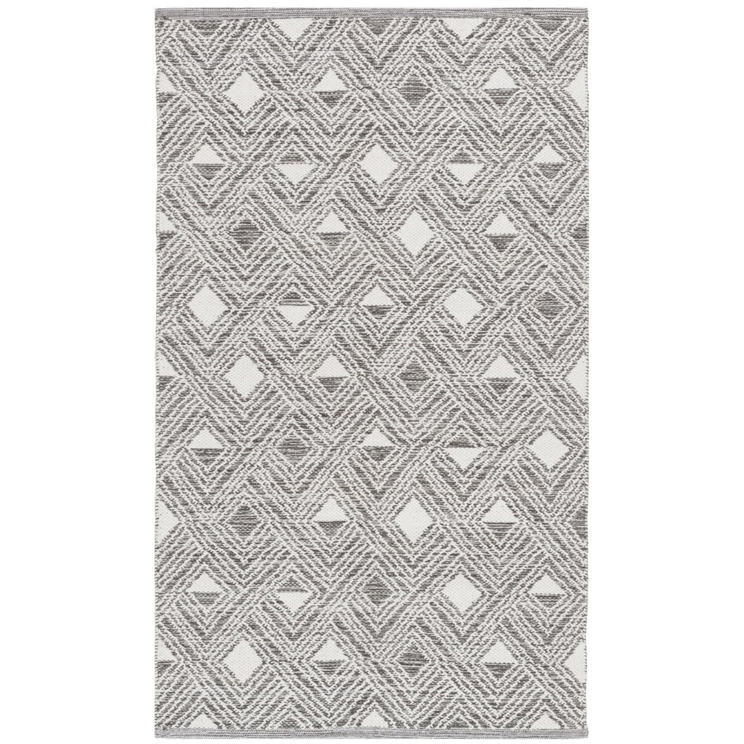 SAFAVIEH Montauk MTK614J Handwoven Charcoal / Ivory Rug Image 1