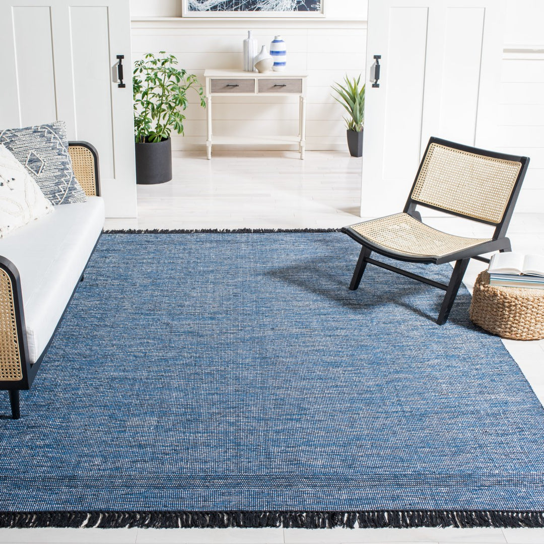 SAFAVIEH Montauk MTK620M Handwoven Blue / Black Rug Image 1