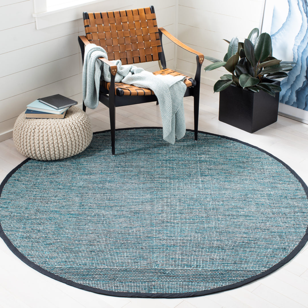 SAFAVIEH Montauk MTK620K Handwoven Turquoise / Black Rug Image 2