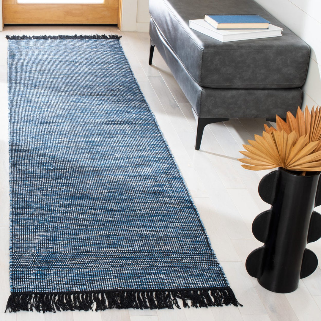 SAFAVIEH Montauk MTK620M Handwoven Blue / Black Rug Image 3