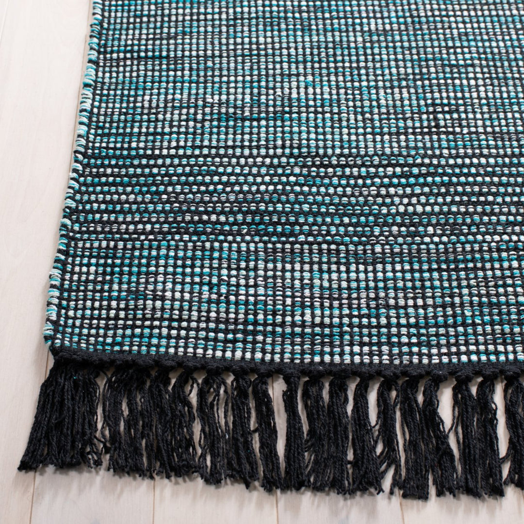 SAFAVIEH Montauk MTK620K Handwoven Turquoise / Black Rug Image 7